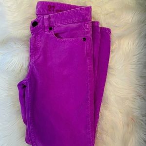 J.Crew Magenta Toothpick Ankle Cords Size 27